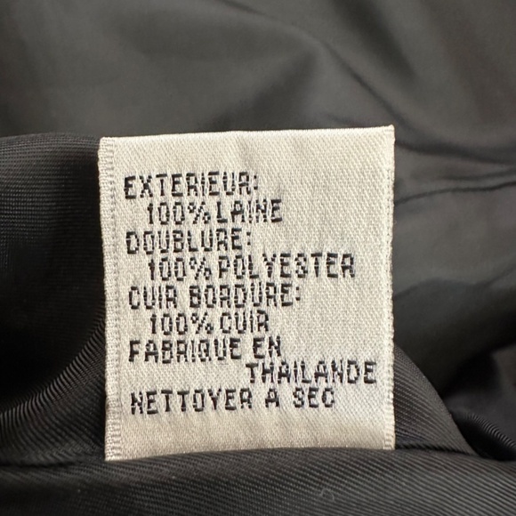 Talbots Coat/Blazer Wool Herringbone Womens 12 Pockets Leather Collar Academia - Picture 14 of 16